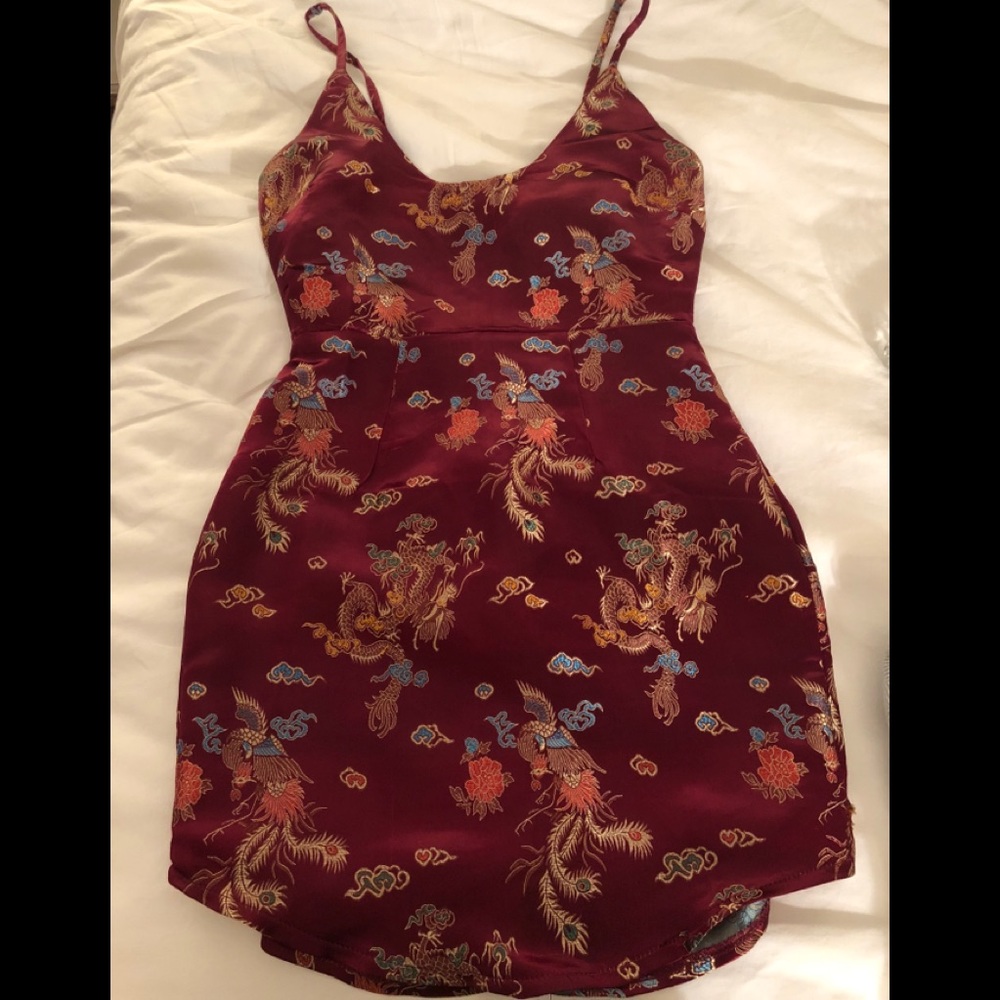 Burgundy Scoop Jacquard Bodycon